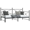 Miniatyrbilde 6 av 11: vidaXL Dagseng med trille uten madrass svart 107x203 cm stål