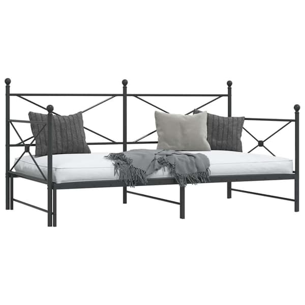 vidaXL Dagseng med trille uten madrass svart 107x203 cm stål