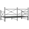 Miniatyrbilde 9 av 11: vidaXL Dagseng med trille uten madrass svart 107x203 cm stål
