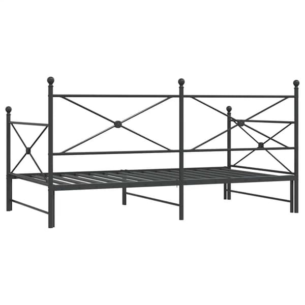 vidaXL Dagseng med trille uten madrass svart 107x203 cm stål