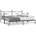 Miniatyrbilde 2 av 11: vidaXL Dagseng med trille uten madrass svart 107x203 cm stål