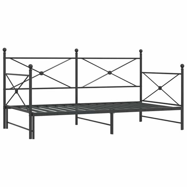 vidaXL Dagbädd med rull utan madrass svart 107x203 cm stål