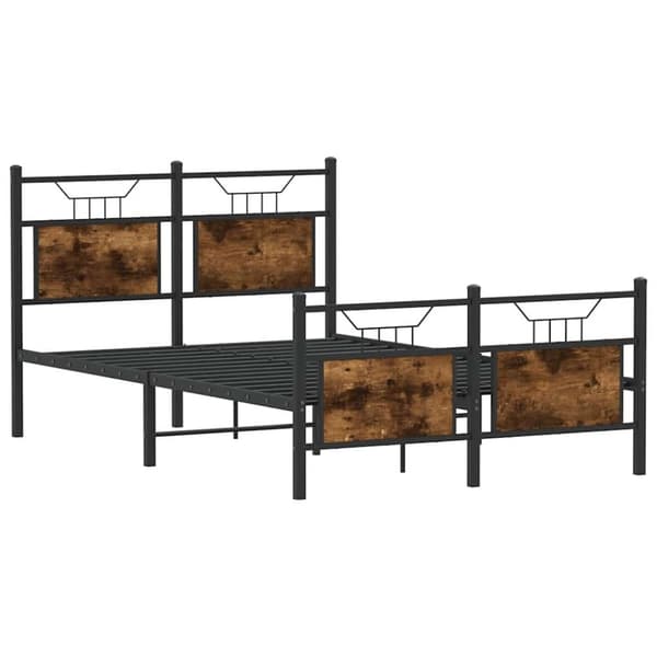 vidaXL Sängynrunko ilman patjaa savutammi 120x190 cm tekninen puu