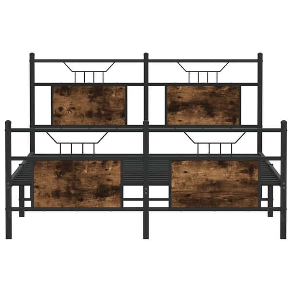 vidaXL sengeramme 150x200 cm uden madras konstrueret træ røget eg
