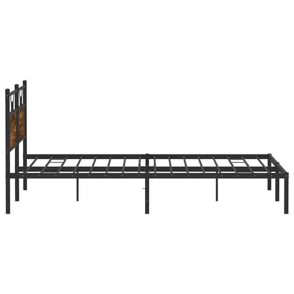vidaXL sengeramme uden madras 183x213 cm konstrueret træ røget eg
