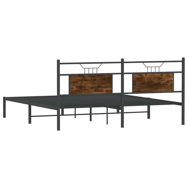 vidaXL sengeramme uden madras 183x213 cm konstrueret træ røget eg