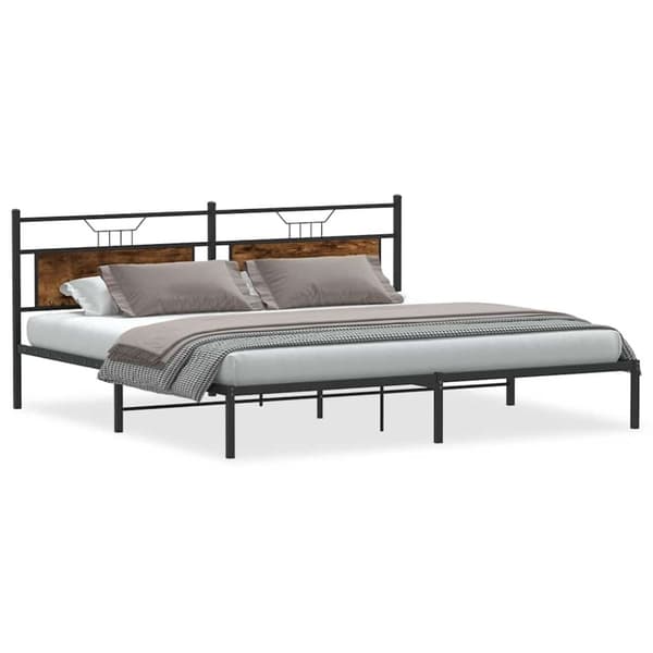 vidaXL Sengeramme uten madrass røkt eik 193x203 cm konstruert tre