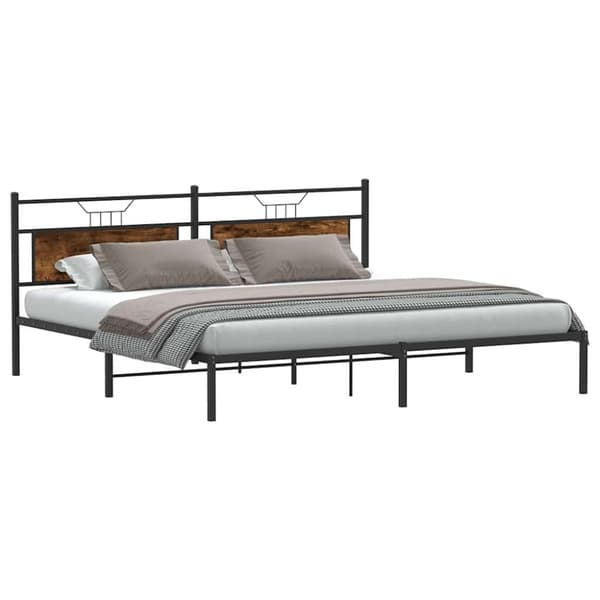 vidaXL Sengeramme uten madrass røkt eik 193x203 cm konstruert tre