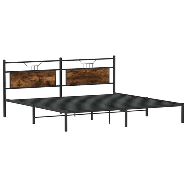 vidaXL Sengeramme uten madrass røkt eik 193x203 cm konstruert tre