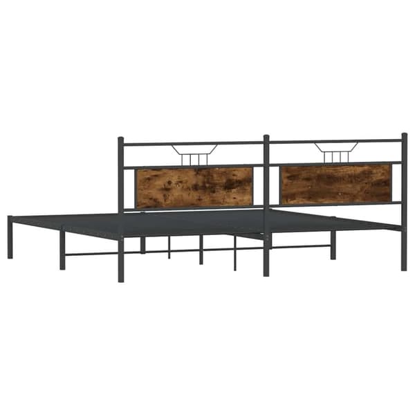 vidaXL Sengeramme uten madrass røkt eik 193x203 cm konstruert tre