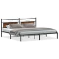 Miniatyrbilde 1 av 11: vidaXL Sengeramme uten madrass røkt eik 193x203 cm konstruert tre