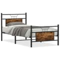 Miniatyrbilde 3 av 11: vidaXL Sengeramme uten madrass røkt eik 90x190 cm konstruert tre