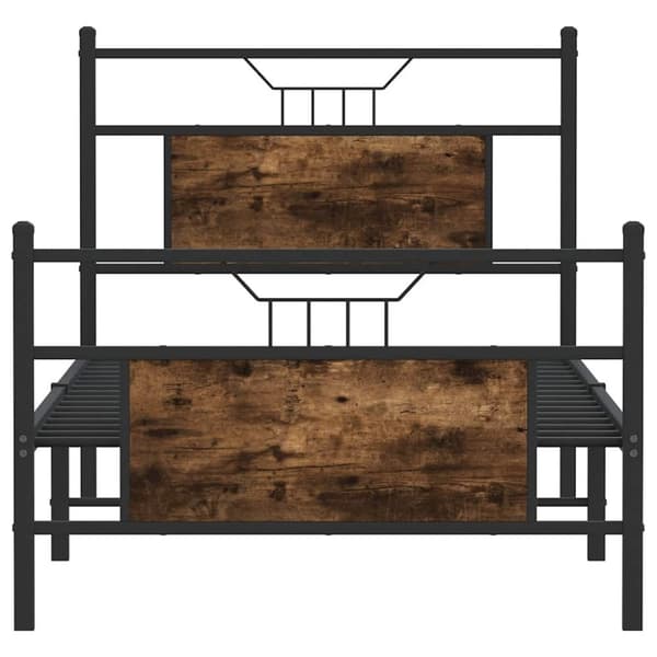 vidaXL Sengeramme uten madrass røkt eik 90x190 cm konstruert tre