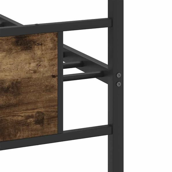 vidaXL Sengeramme uten madrass røkt eik 90x190 cm konstruert tre