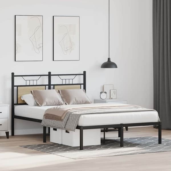 vidaXL Sengeramme uten madrass sonoma eik 120x190 cm konstruert tre