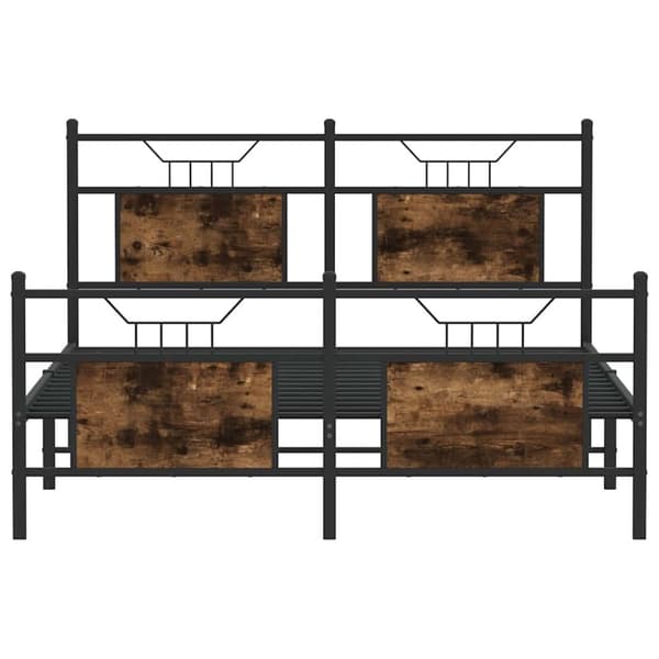 vidaXL Sengeramme uten madrass røkt eik 140x190 cm konstruert tre