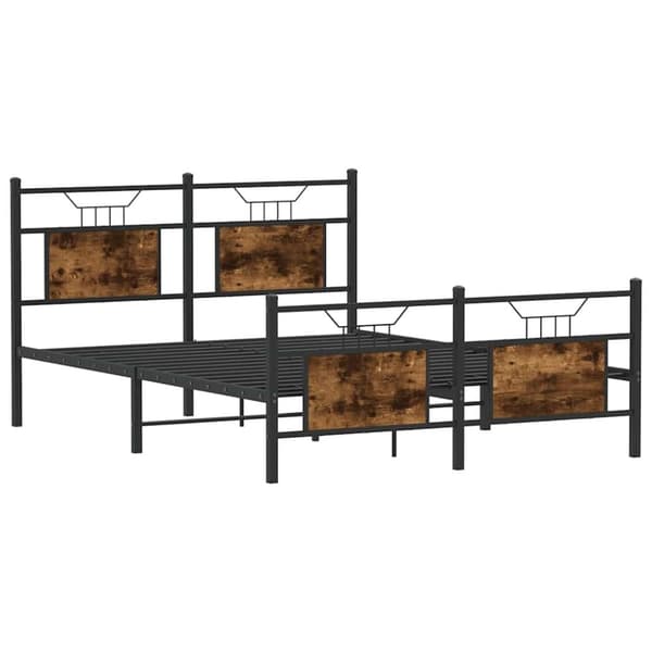 vidaXL Sengeramme uten madrass røkt eik 140x200 cm konstruert tre
