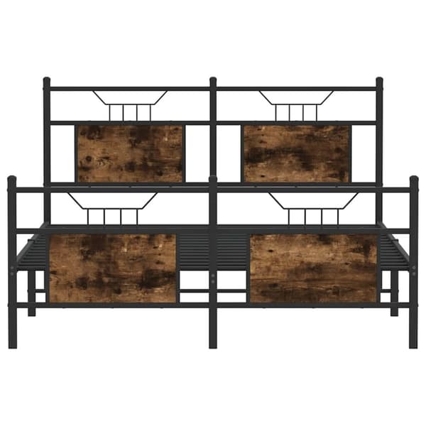 vidaXL Sengeramme uten madrass røkt eik 140x200 cm konstruert tre