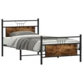 Miniatyrbilde 4 av 11: vidaXL Sengeramme uten madrass røkt eik 100x190 cm konstruert tre