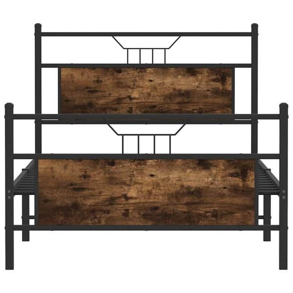 vidaXL Sengeramme uten madrass røkt eik 100x190 cm konstruert tre