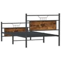 Miniatyrbilde 9 av 11: vidaXL Sengeramme uten madrass røkt eik 100x190 cm konstruert tre
