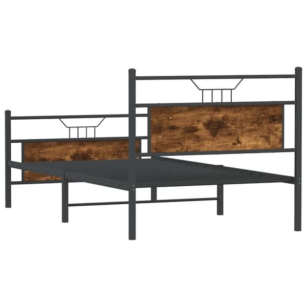 vidaXL Sengeramme uten madrass røkt eik 100x190 cm konstruert tre