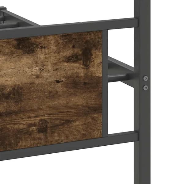vidaXL Sengeramme uten madrass røkt eik 100x190 cm konstruert tre