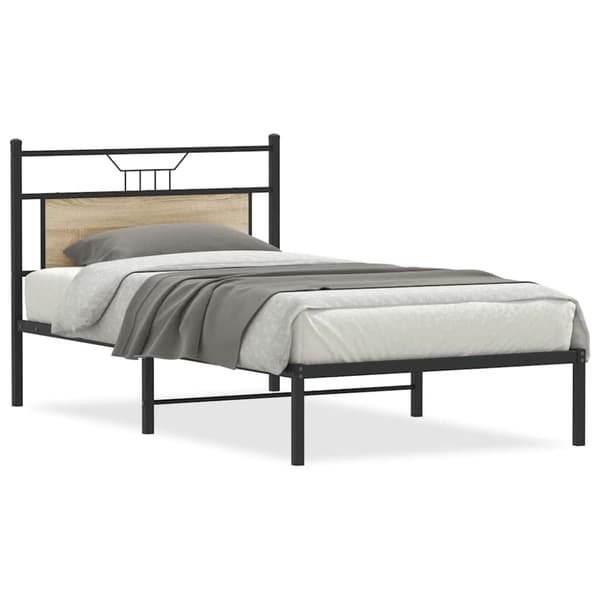 vidaXL Sengeramme uten madrass sonoma eik 107x203 cm konstruert tre