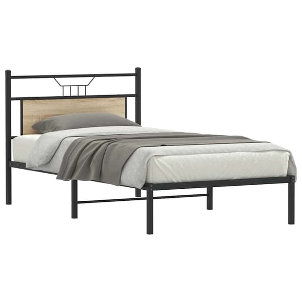 vidaXL Sengeramme uten madrass sonoma eik 107x203 cm konstruert tre