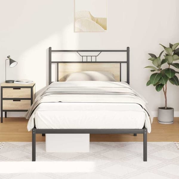 vidaXL Sengeramme uten madrass sonoma eik 107x203 cm konstruert tre