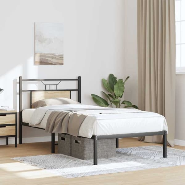 vidaXL Sengeramme uten madrass sonoma eik 80x200 cm konstruert tre