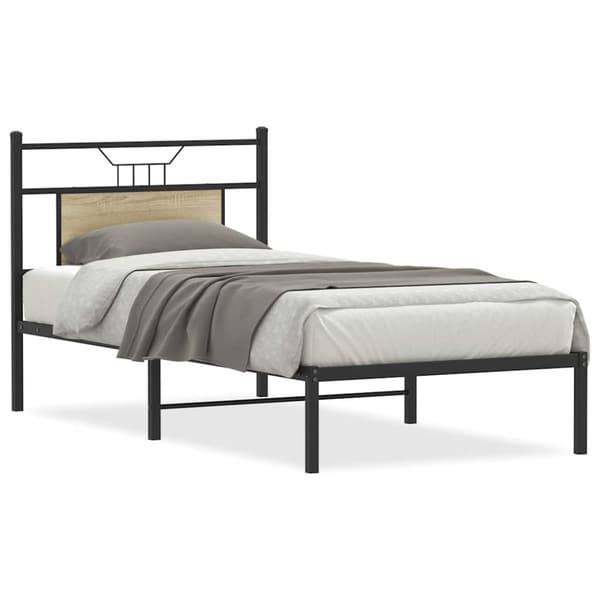 vidaXL Sengeramme uten madrass sonoma eik 90x190 cm konstruert tre