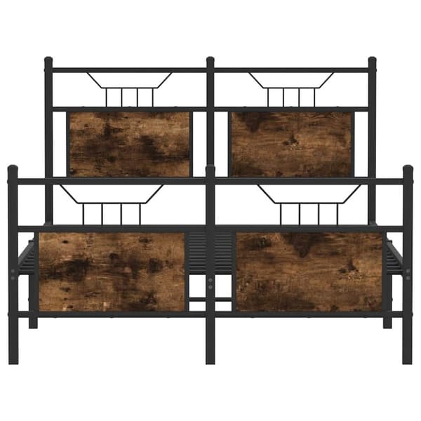 vidaXL Sengeramme uten madrass røkt eik 120x190 cm konstruert tre