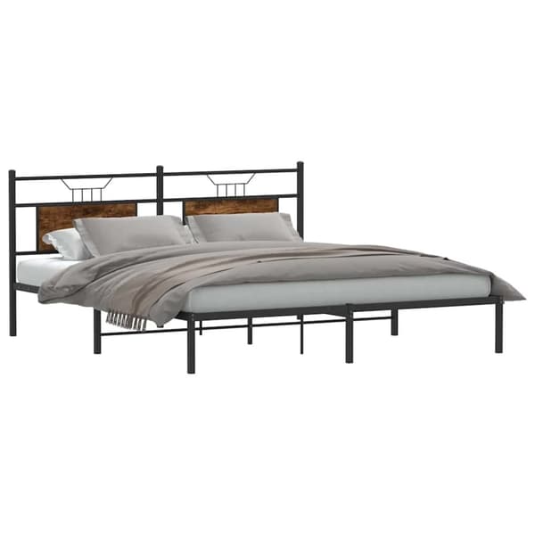 vidaXL Sengeramme uten madrass røkt eik 160x200 cm konstruert tre