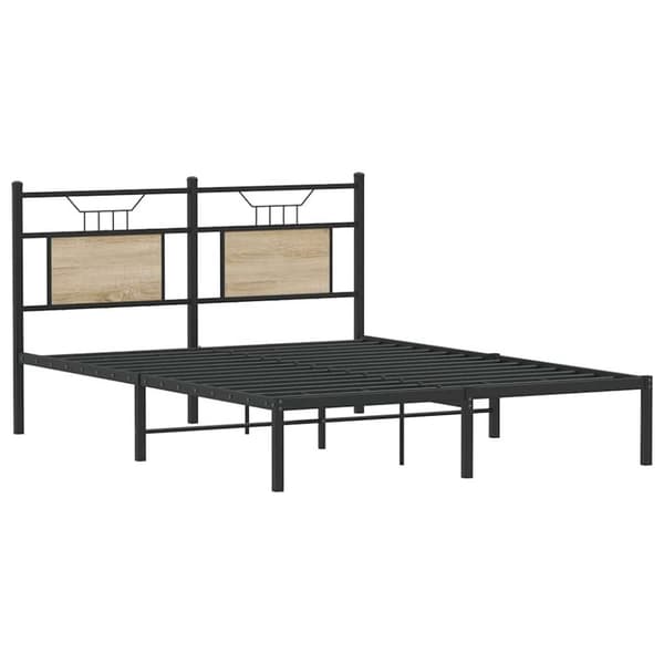 vidaXL Sengeramme uten madrass sonoma eik 137x190 cm konstruert tre