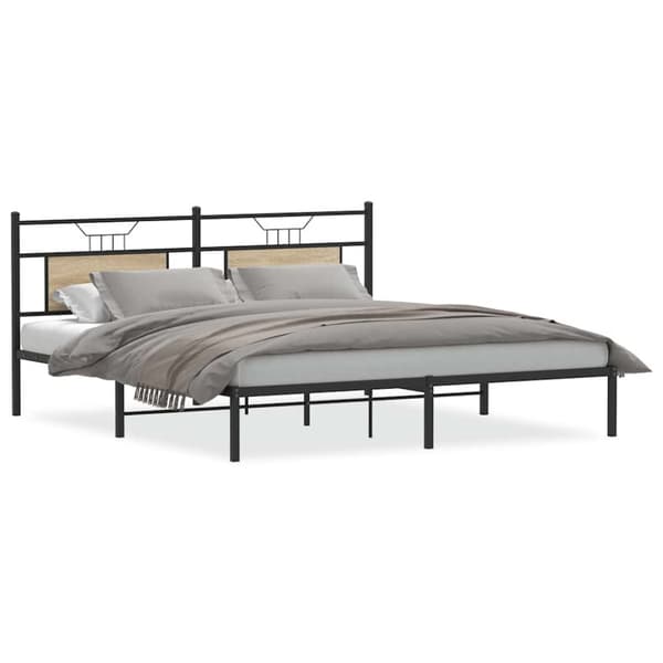 vidaXL Sengeramme uten madrass sonoma eik 183x203 cm konstruert tre