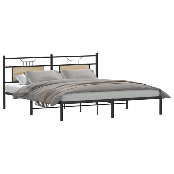 vidaXL Sengeramme uten madrass sonoma eik 183x203 cm konstruert tre