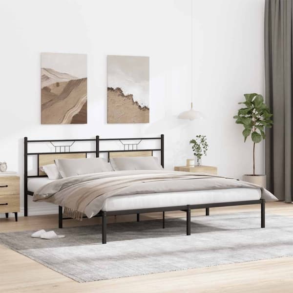vidaXL Sengeramme uten madrass sonoma eik 183x203 cm konstruert tre