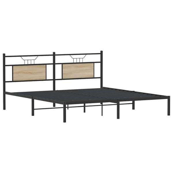 vidaXL Sengeramme uten madrass sonoma eik 183x203 cm konstruert tre
