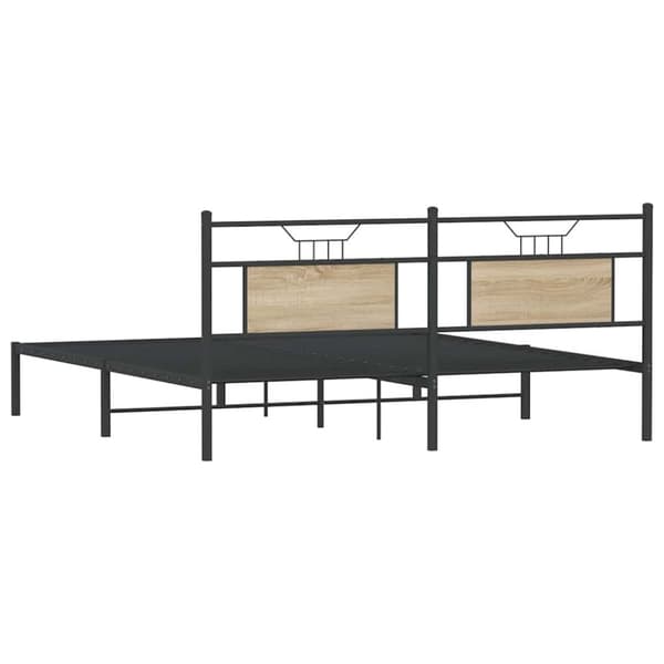vidaXL Sengeramme uten madrass sonoma eik 183x203 cm konstruert tre