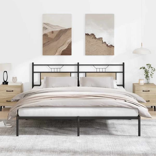 vidaXL Sengeramme uten madrass sonoma eik 183x203 cm konstruert tre