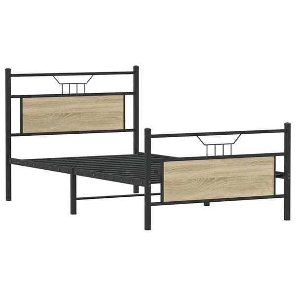 vidaXL sengeramme uden madras 107x203 cm konstrueret træ sonoma-eg
