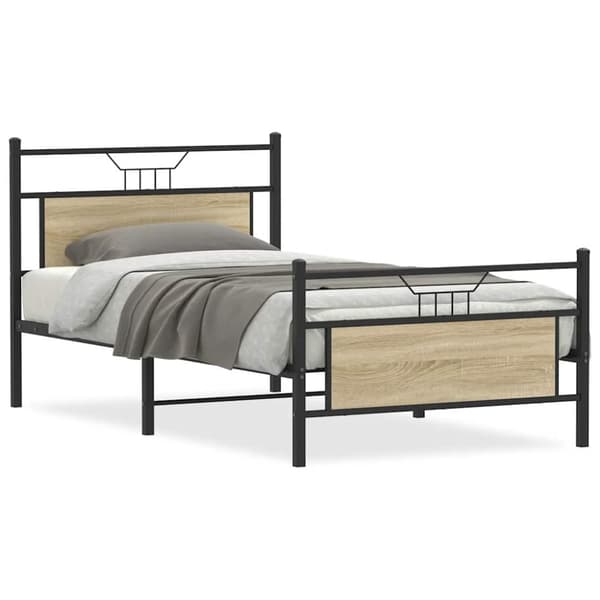 vidaXL Sängynrunko ilman patjaa Sonoma tammi 100x200 cm tekninen puu