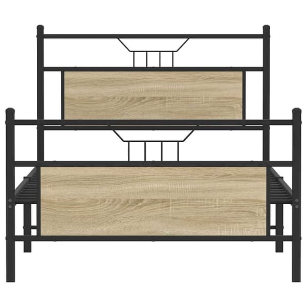 vidaXL Sängynrunko ilman patjaa Sonoma tammi 100x200 cm tekninen puu