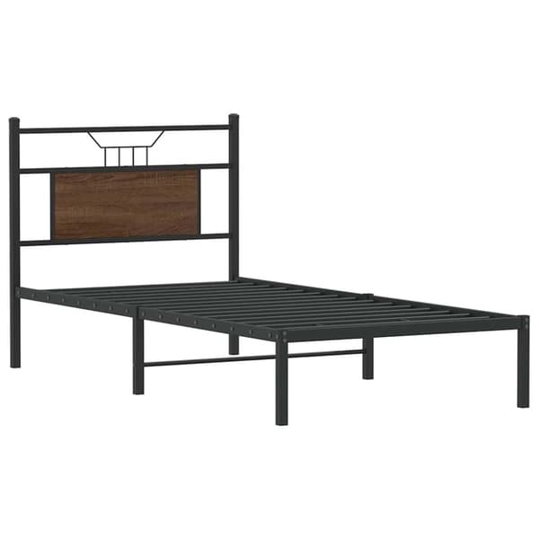 vidaXL Sängynrunko ilman patjaa ruskea tammi 80x200 cm tekninen puu