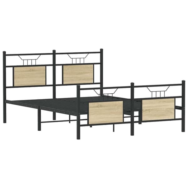 vidaXL Sängynrunko ilman patjaa Sonoma-tammi 140x190 cm tekninen puu