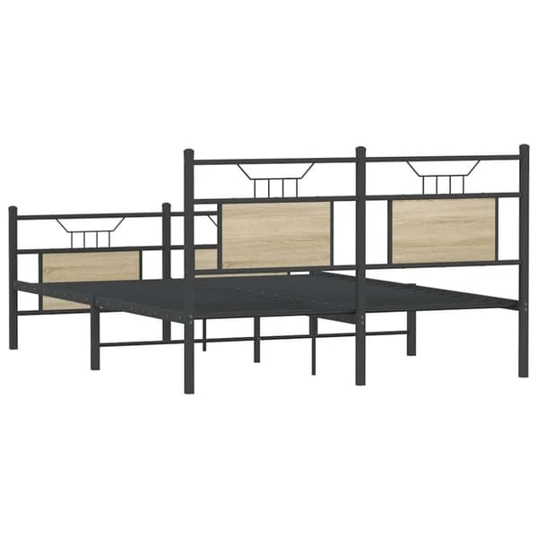 vidaXL Sängynrunko ilman patjaa Sonoma-tammi 140x190 cm tekninen puu