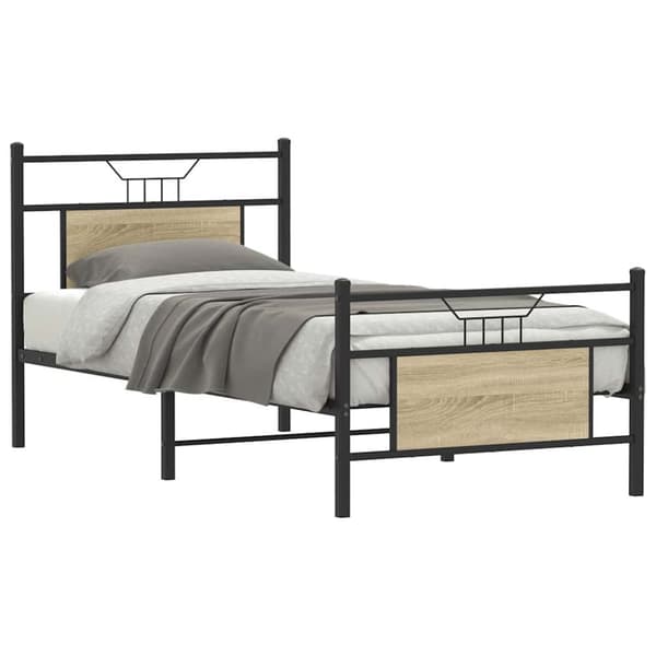 vidaXL Sengeramme uten madrass sonoma eik 90x190 cm konstruert tre