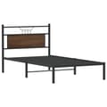 Miniatyrbilde 4 av 11: vidaXL Sengeramme uten madrass brun eik 100x200 cm konstruert tre