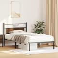 Miniatyrbilde 6 av 11: vidaXL Sengeramme uten madrass brun eik 100x200 cm konstruert tre